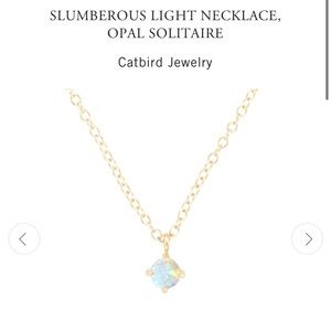 Catbird Slumberous Light Necklace, Opal Solitaire